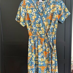 Sienna Sky Blue Floral Midi Dress